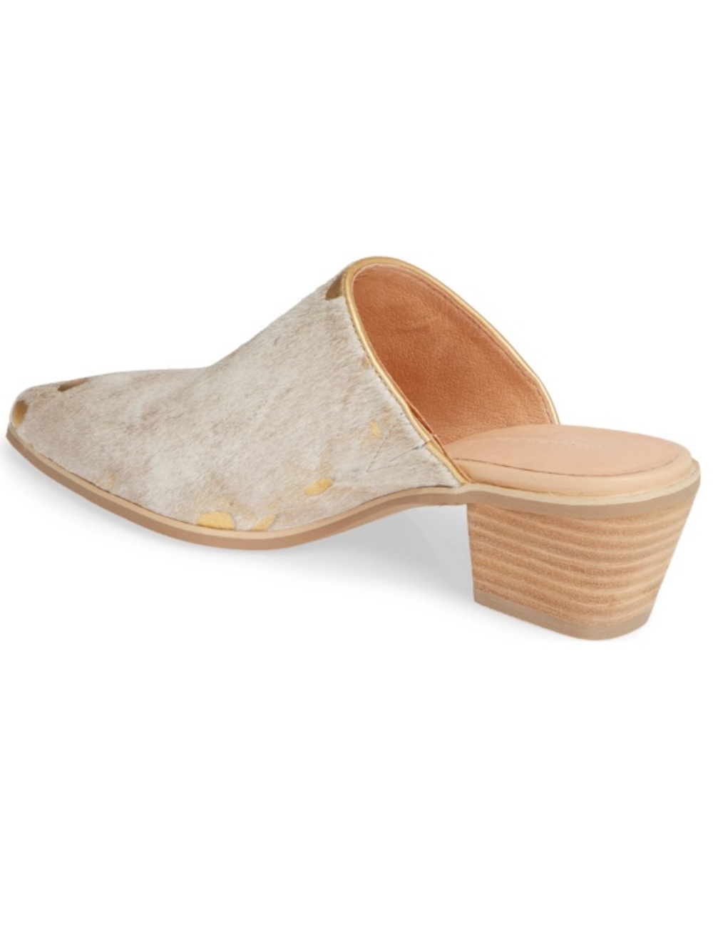 Chocolat Blu Clint Slides Mule Shoes Beige Haircalf Pointed Slip-On Size 7 NWOB - Picture 2 of 10